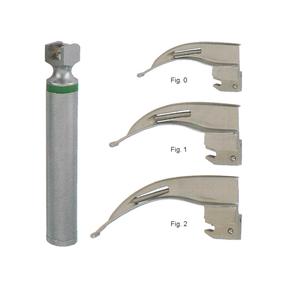 Mc-Intosh Fiber Optic Laryngoscope Set – Pediatric, 0, 1, 2 Blades (MB1-035)