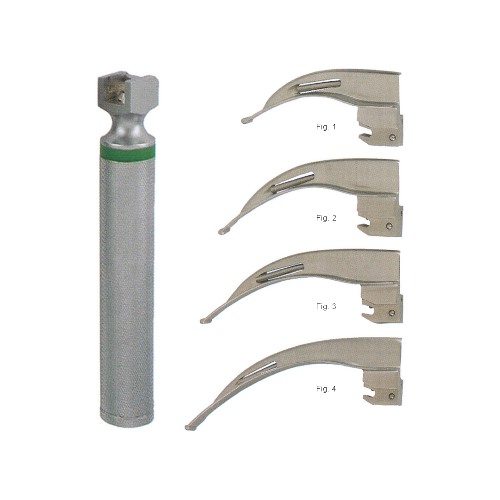 Mc-Intosh Fiber Optic Laryngoscope Set – Adult, 1, 2, 3, 4 Blades (MB1-037)