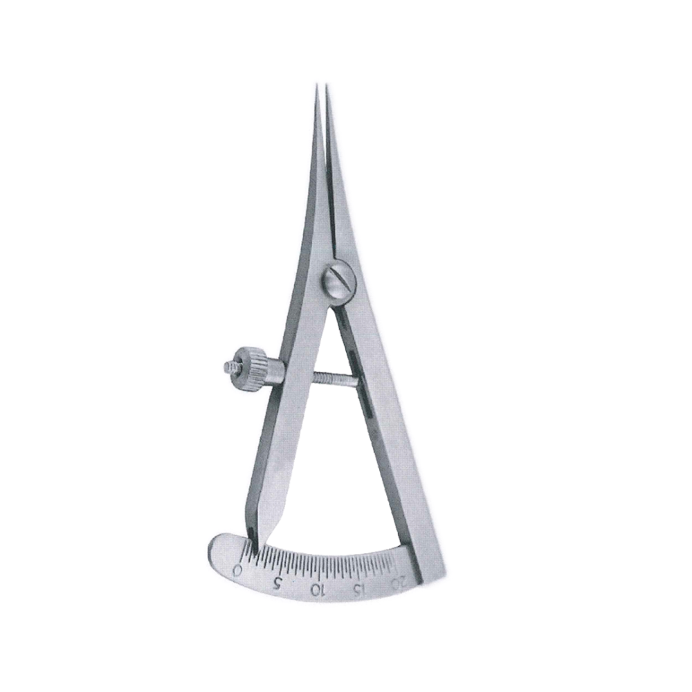 Castroviejo Left Eye View Caliper 8 cm, 3″ – Curved, Measuring Range 20 mm (MB1-084)