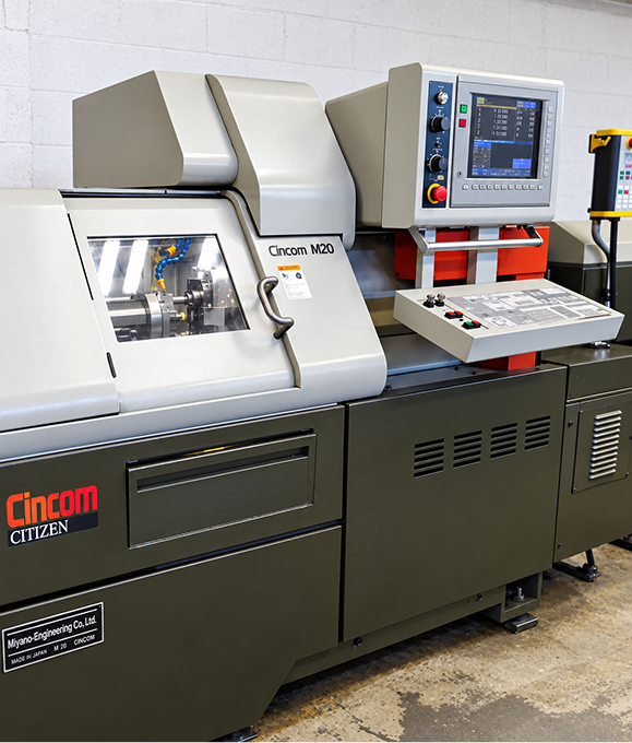 Citizen Cincom CNC lathe used to machine instrument parts