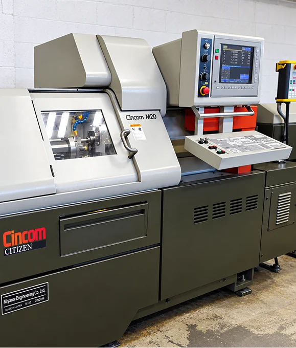 Citizen Cincom CNC lathe used to machine instrument parts