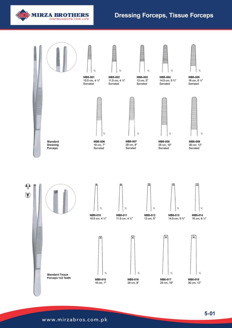 Dressing & Tissue Forceps catalogue – Mirza Brothers