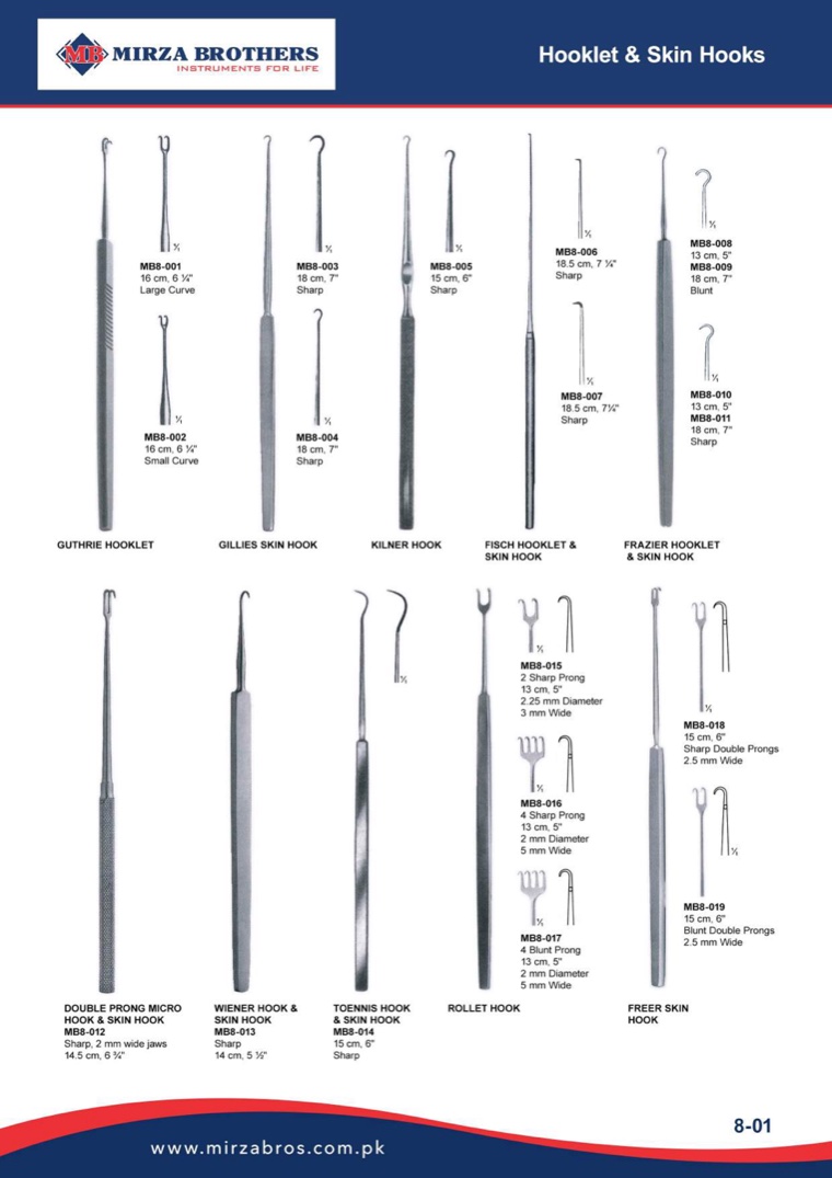 Retractors catalogue – Mirza Brothers