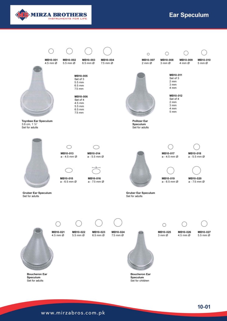 ENT Instruments catalogue – Mirza Brothers
