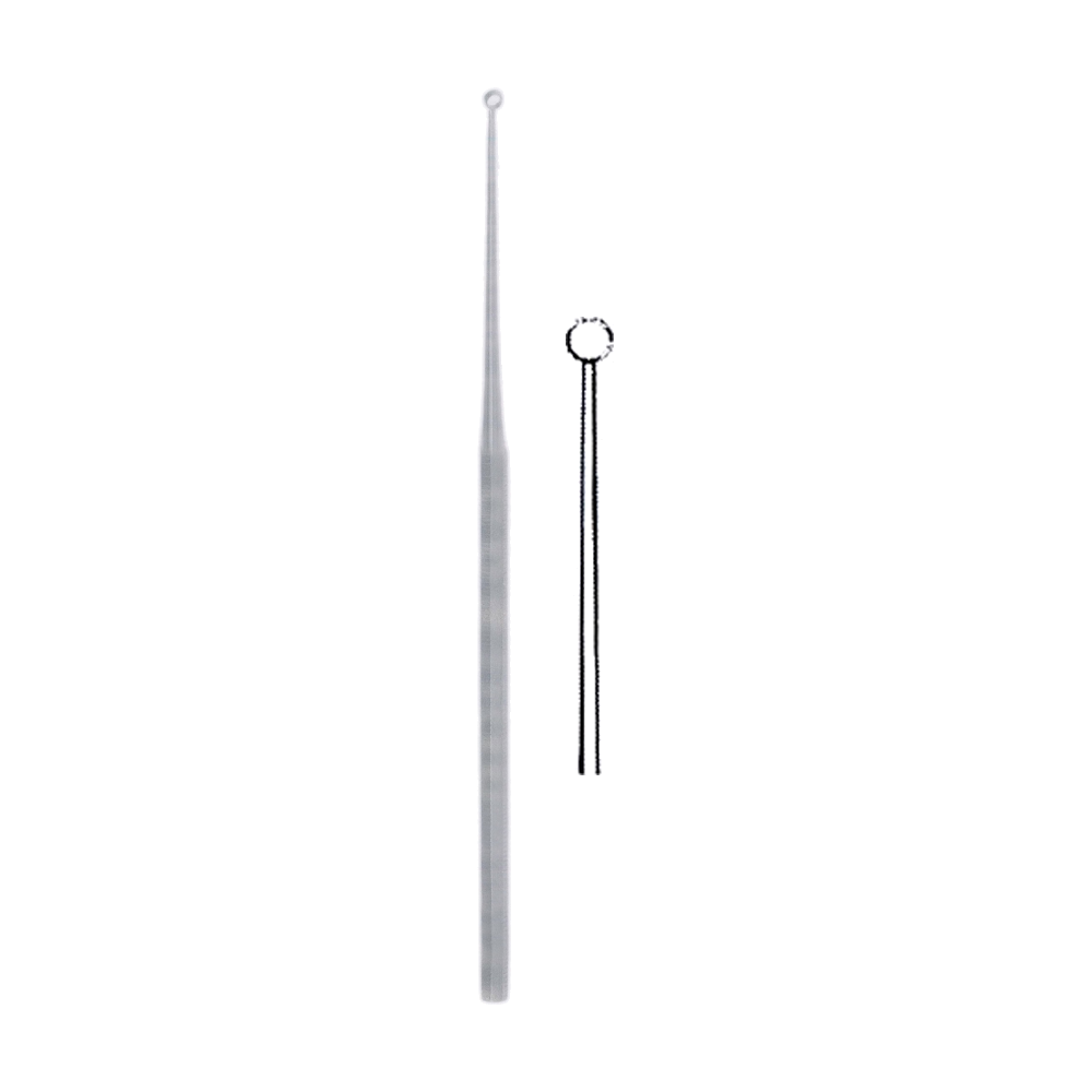 Buck Ear Curette 16.5 cm, 6 1/2", Curved, Sharp (MB10-076)