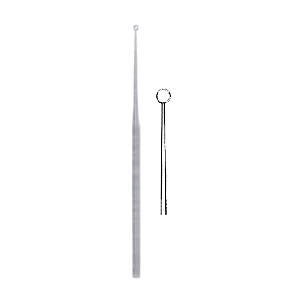 Buck Ear Curette 16.5 cm, 6 1/2", Curved, Sharp (MB10-077)
