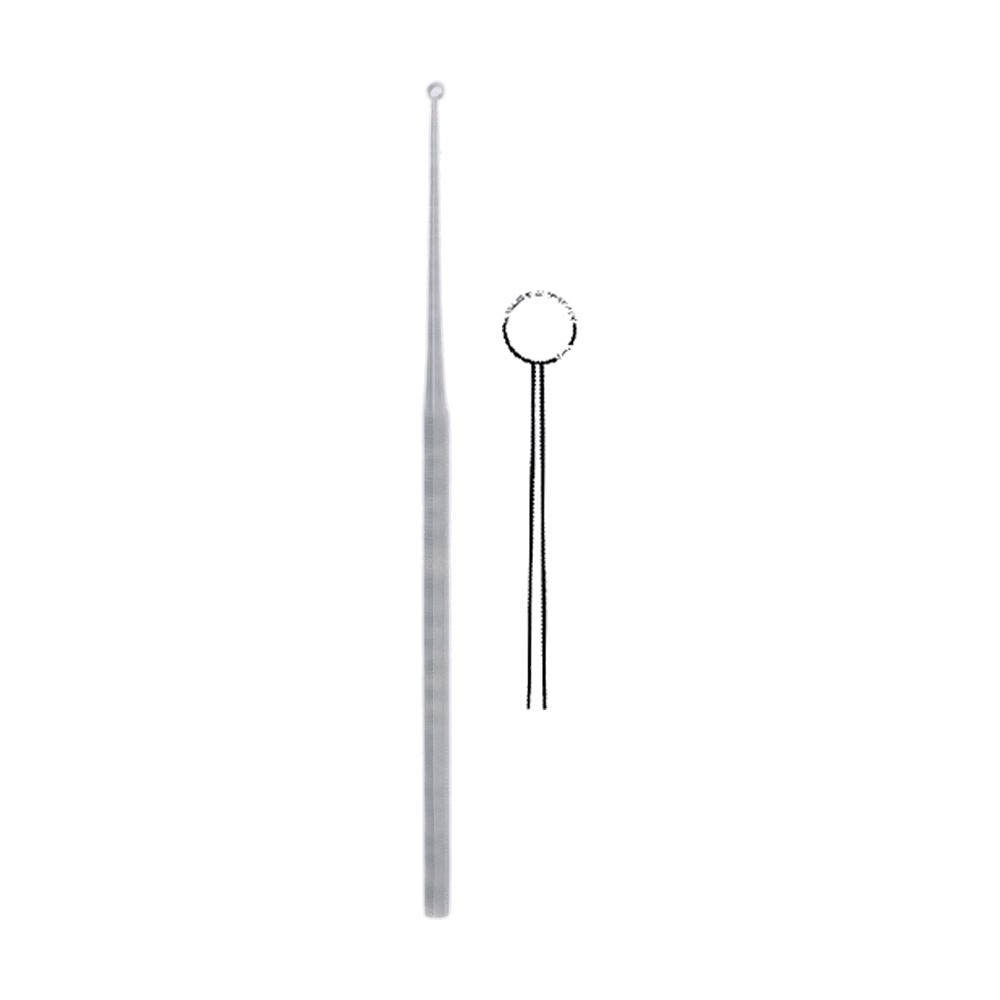 Buck Ear Curette 16.5 cm, 6 1/2", Curved, Sharp (MB10-080)
