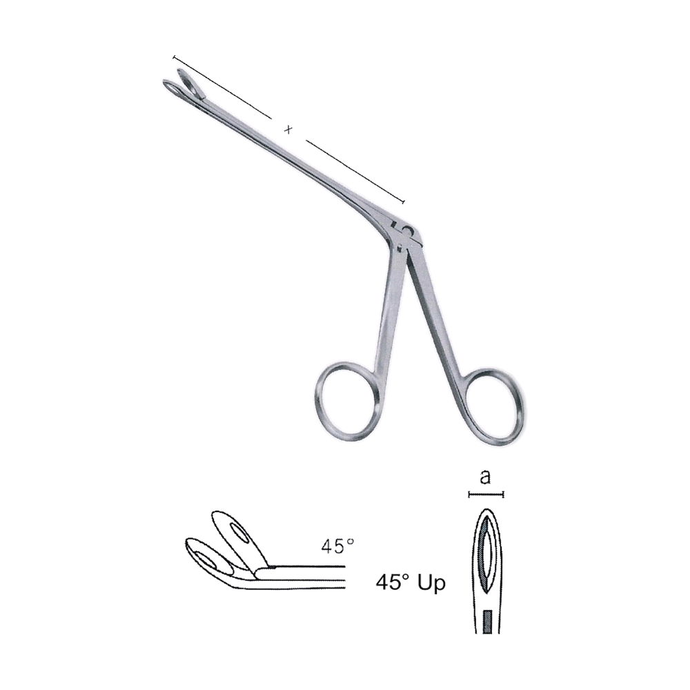 Well Blakesley Laminectomy Rongeurs 12 cm, 4 3/4", 45° Up, Fig. 2, 3.5mm (MB11-210)