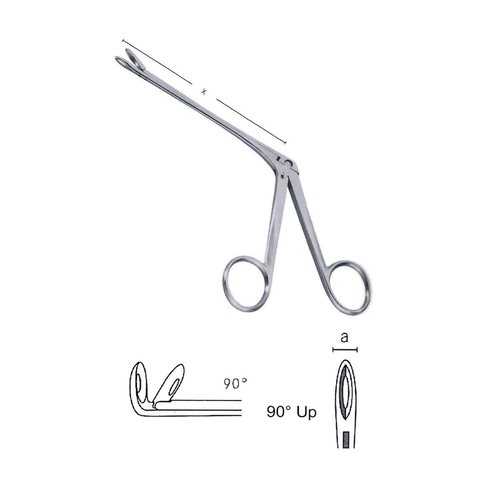 Well Blakesley Laminectomy Rongeurs 18 cm, 7", 90° Up, Fig. 2, 3.5mm (MB11-223)