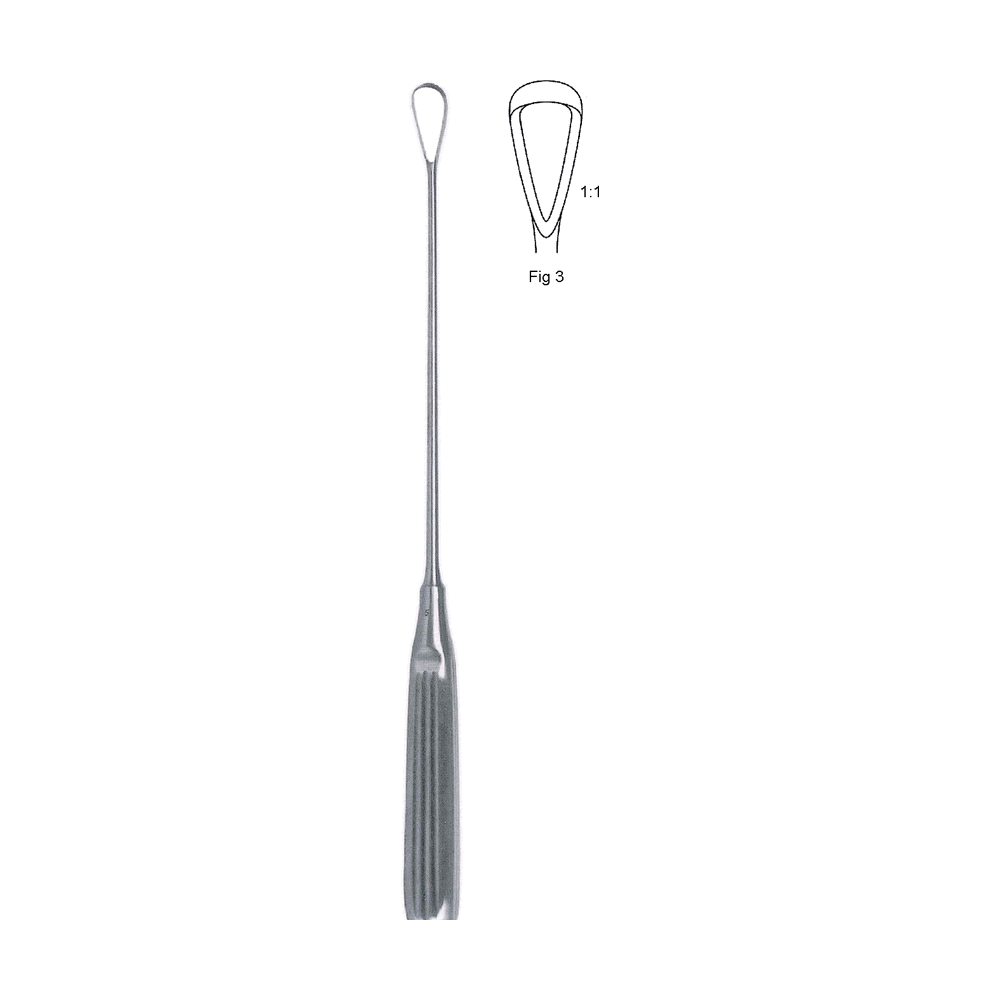 Sims Uterine Curette 27.9 cm, 11″ – Fig. 3, x = 9 mm, Sharp, malleable (MB13-474)