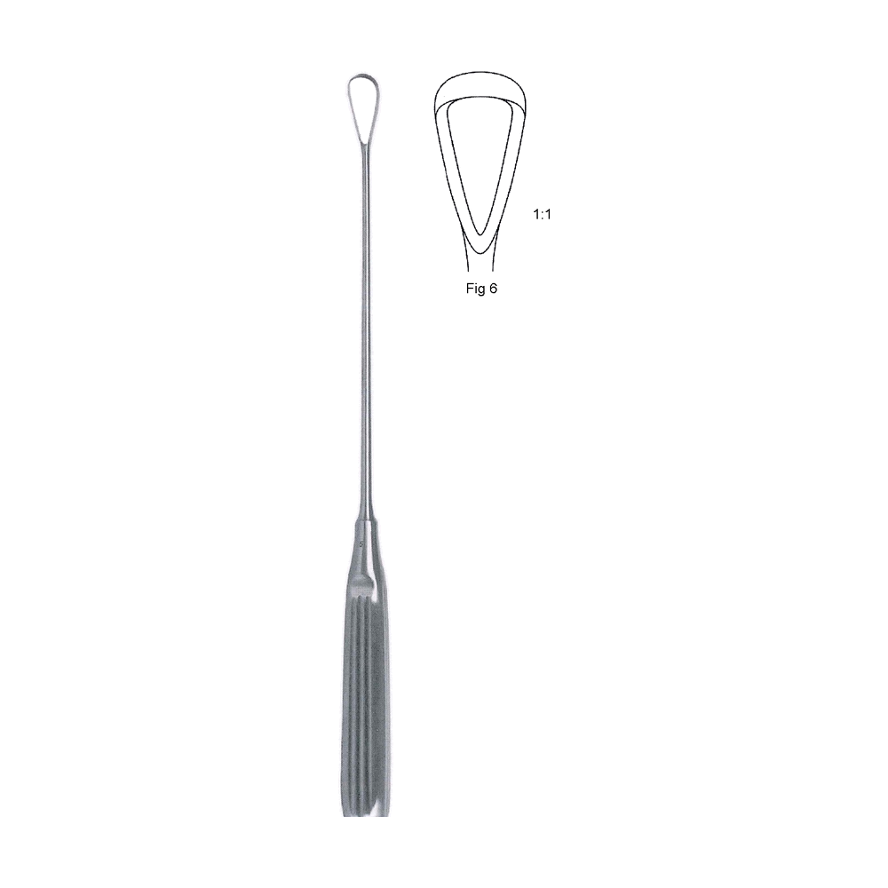Sims Uterine Curette 27.9 cm, 11″ – Fig. 6, x = 14 mm, Sharp, malleable (MB13-477)