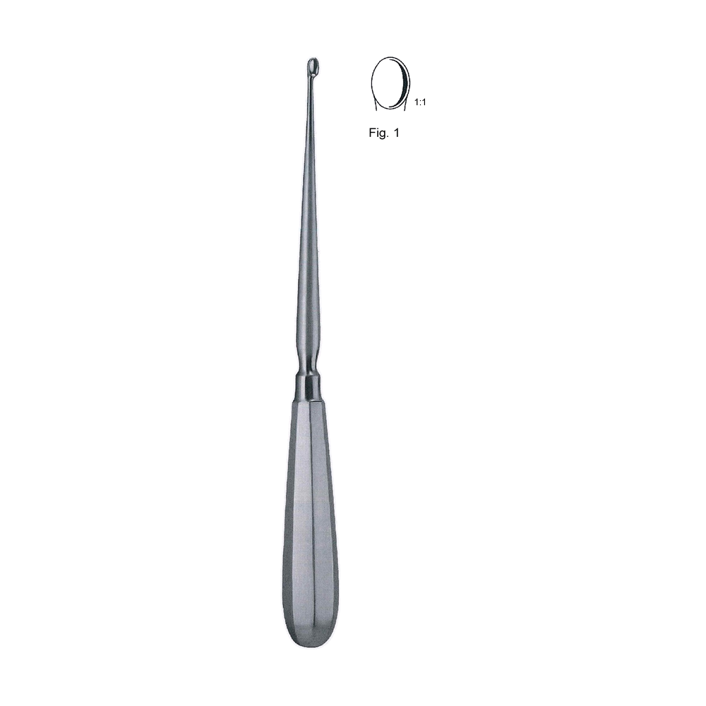 Schröder Uterine Spoon Fig. 1 – 25.0 cm, 9 3/4″, Sharp, rigid (MB13-496)