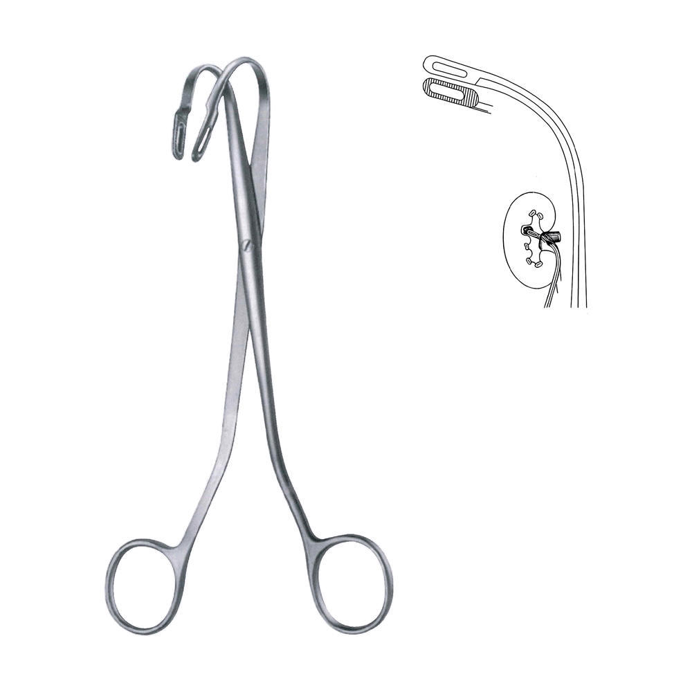 Randall Kidney Stone Clamps Forceps 23 cm, 9″ – Half Curved (MB14-002)