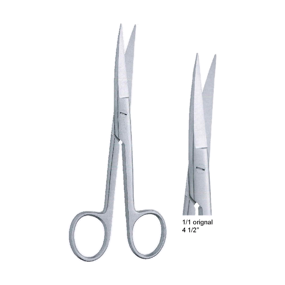 Standard Operating Scissors 11.5 cm, 4 1/2", Sharp/Sharp Curved (MB4-025)