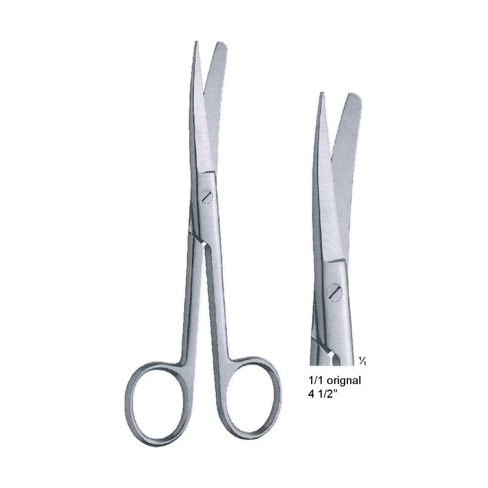 Standard Operating Scissors 11.5 cm, 4 1/2", Sharp/Blunt Curved (MB4-041)