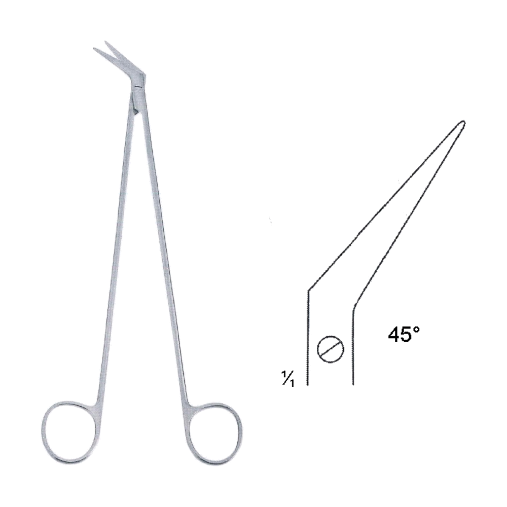 De Bakey Vascular Scissors 16 cm, 6 1/4", 45° (MB4-198)
