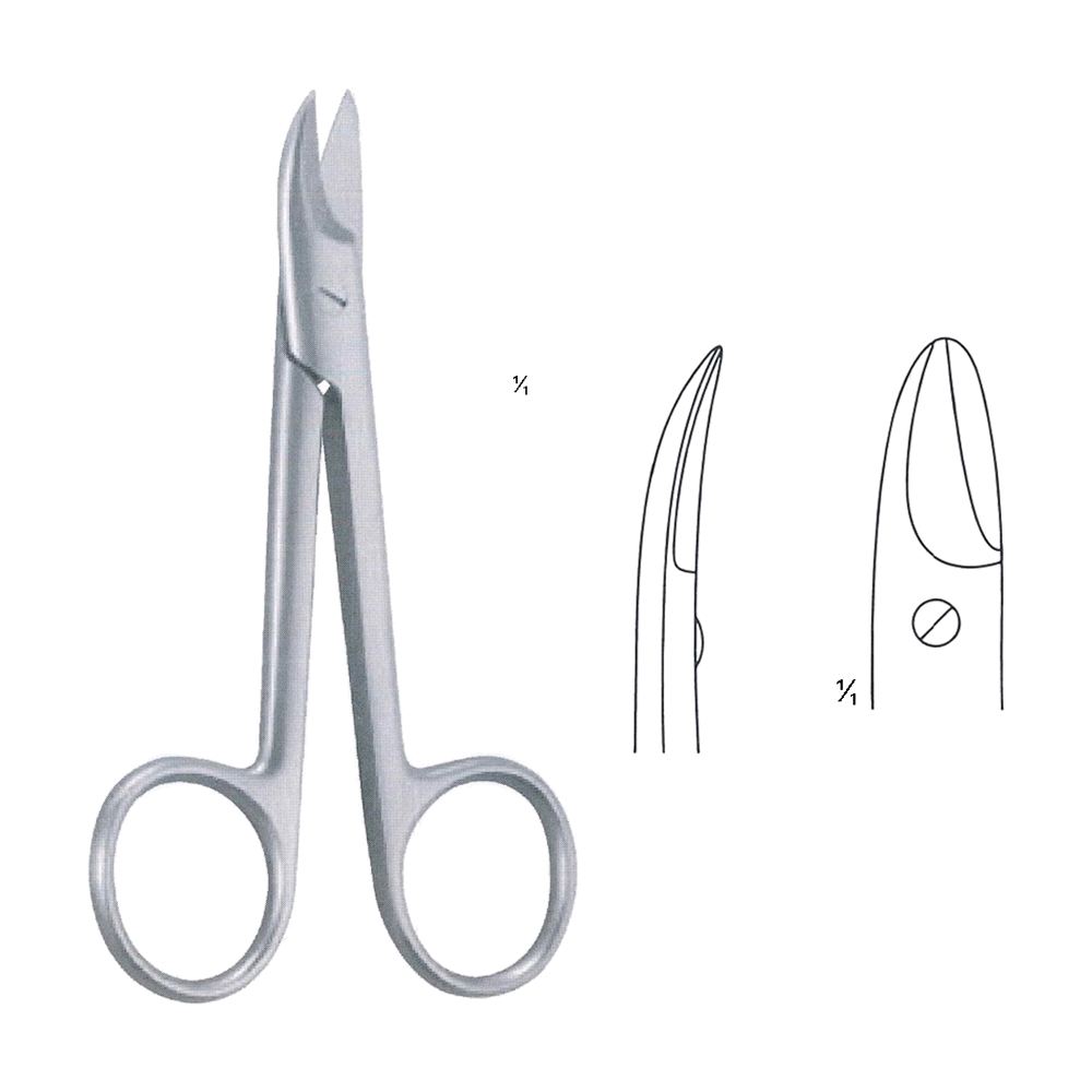 Beebee Wire Cutting Scissors 10 cm, 4", B/B Cvd. Saw Edge (MB4-257)