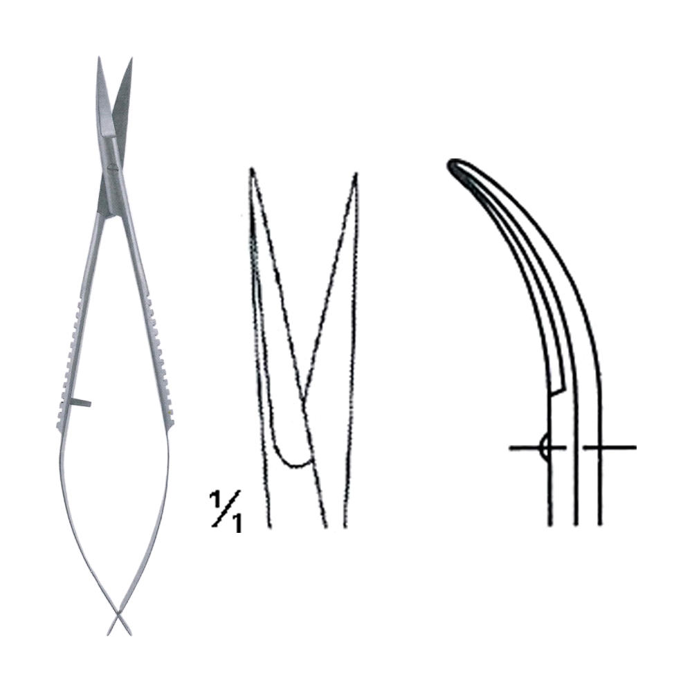 Castroviejo Scissors 9 cm, 3 1/2", S/S Cvd. (MB4-290)