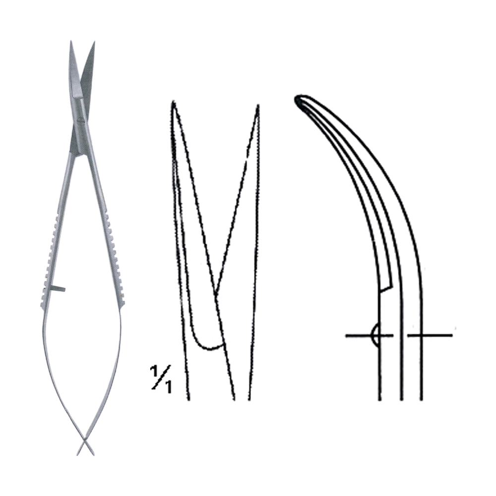 Castroviejo Scissors 11.4 cm, 4 1/2", S/S Cvd. (MB4-296)