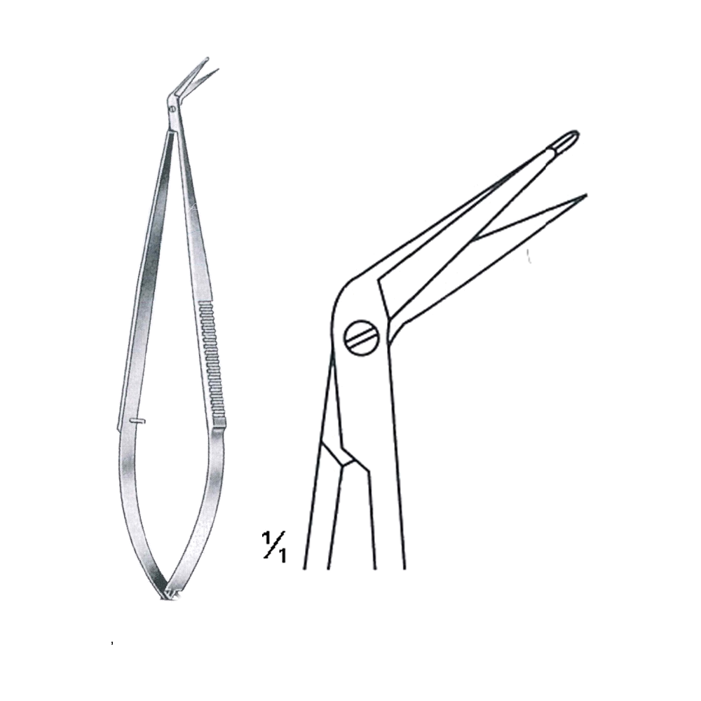 Micro Scissors 18 cm, 7", 60° (MB4-328)