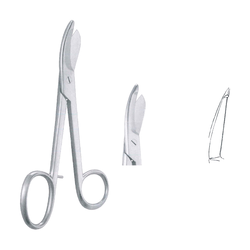 Bruns Scissors 24 cm, 9 1/2", Cvd. Serrated Probe End (MB4-401)