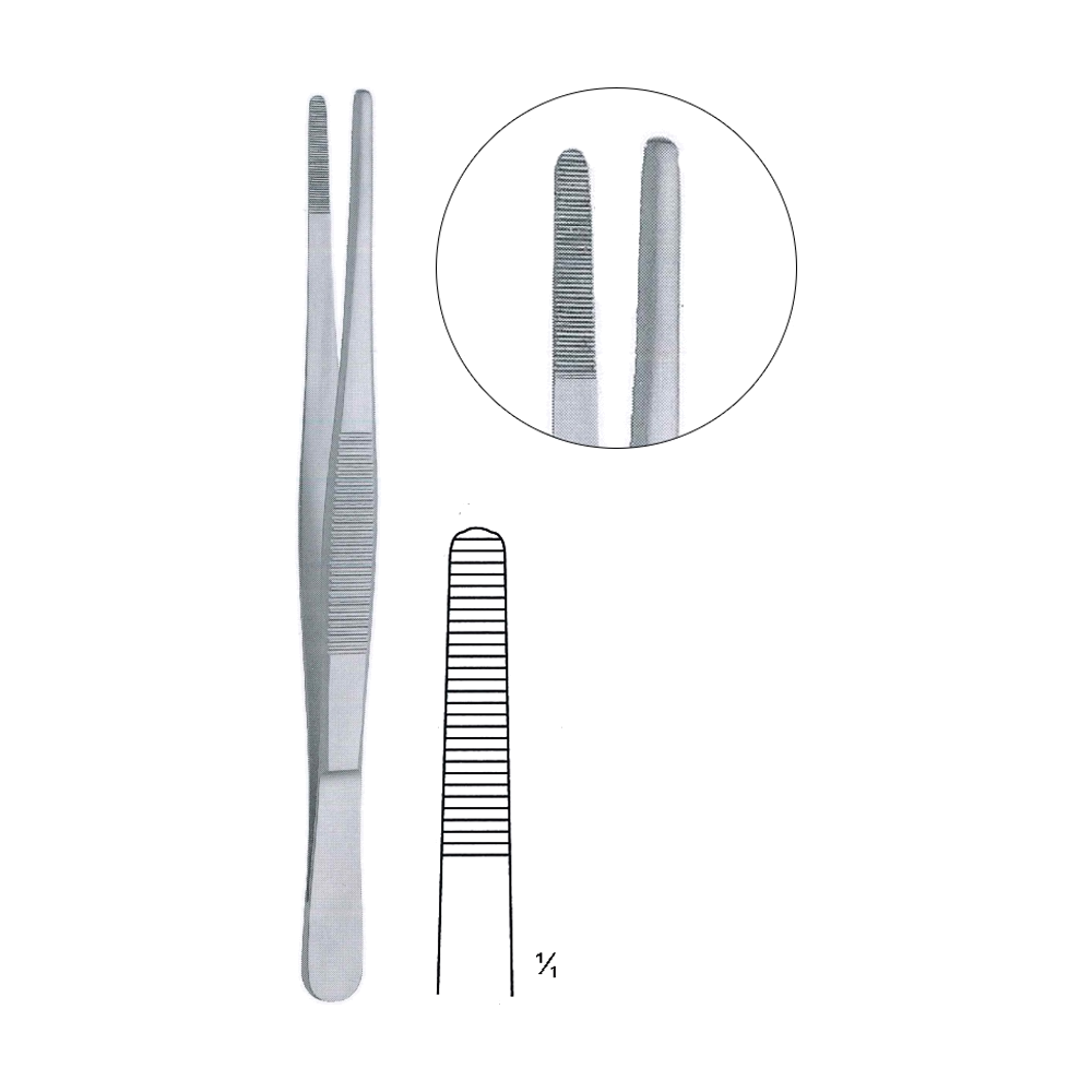 Standard Dressing Forceps 25 cm, 10", Serrated (MB5-008)