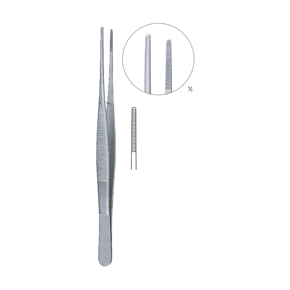 Potts-Smith Dressing Forceps 17.5 cm, 7", Straight, Serrated (MB5-065)