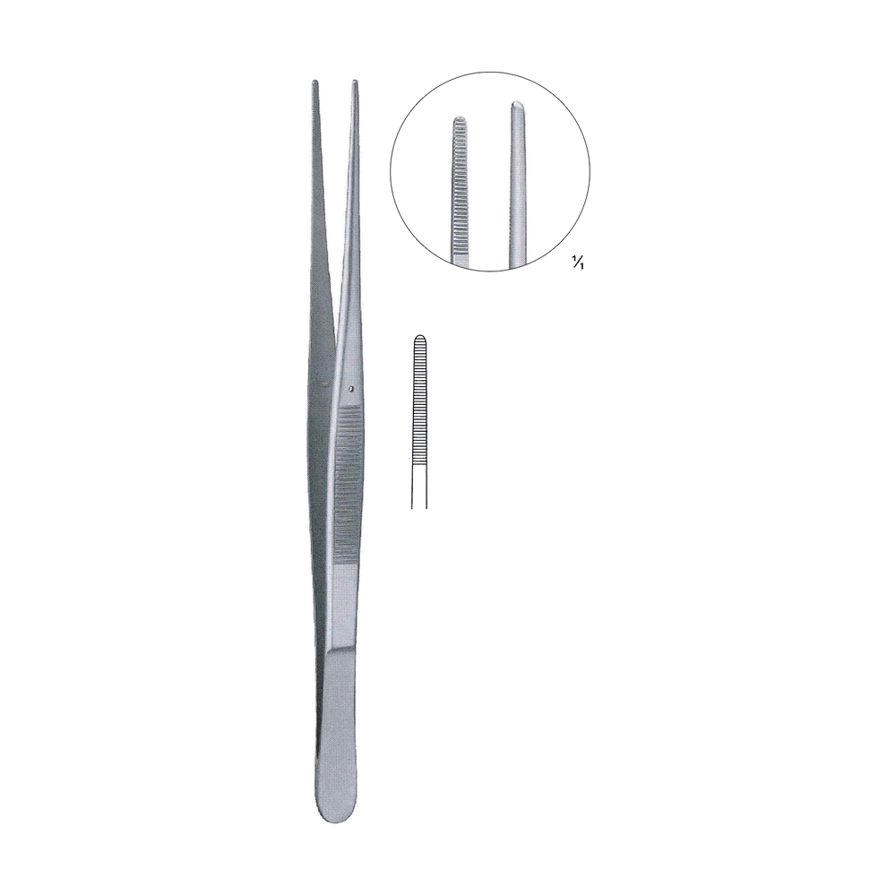 Brophy Dressing Forceps 20 cm, 8", Straight, Serrated (MB5-077)