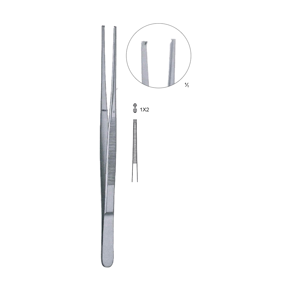 Brophy Tissue Forceps 20 cm, 8", Straight, Serrated (MB5-079)
