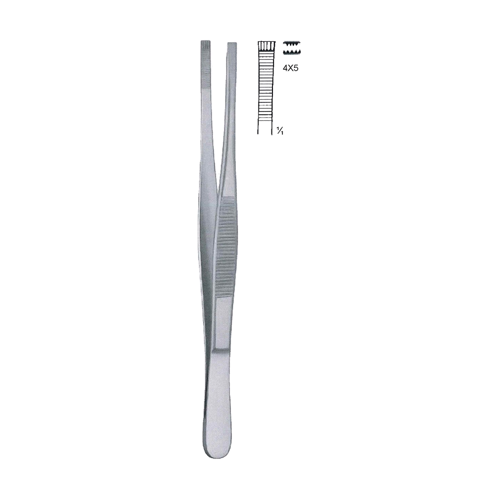 Adlercreutz Tissue Forceps 4x5 Teeth 15 cm, 6" (MB5-086)