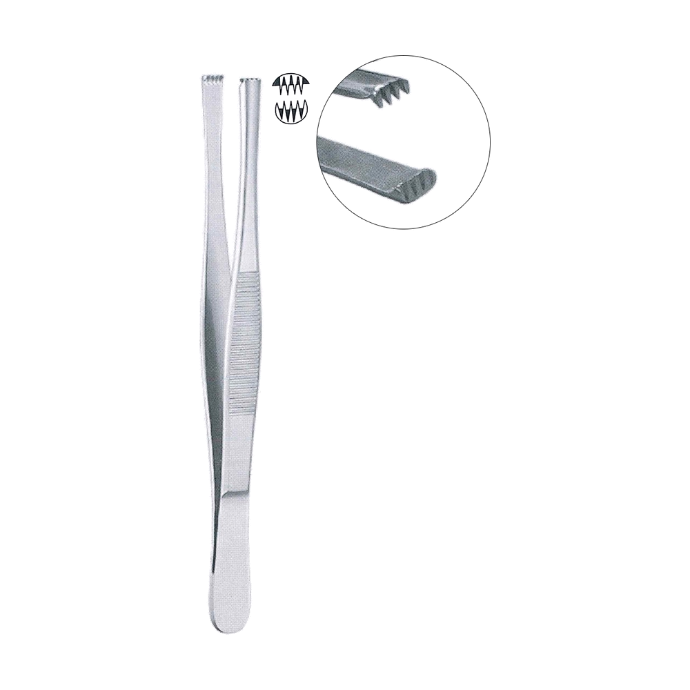 Tissue Forceps 4x5 Teeth 11.4 cm, 4 1/2" (MB5-106)