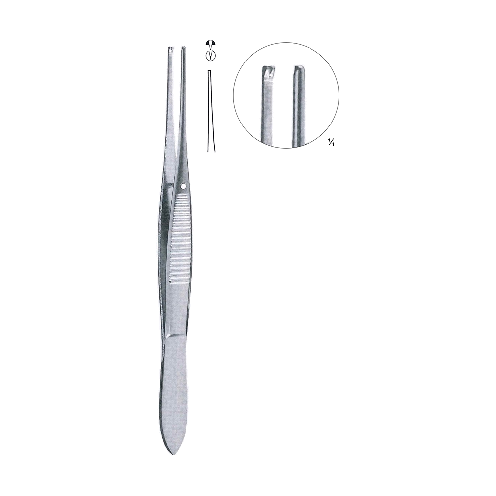 Iris Tissue Forceps 1x2 Teeth 10.2 cm, 4", Straight (MB5-114)