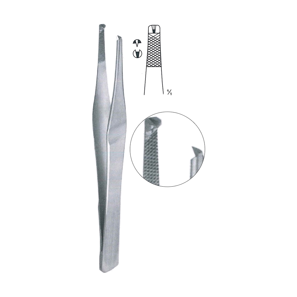 Lane Tissue Forceps 1x2 Teeth 12.5 cm, 5 1/4" (MB5-139)