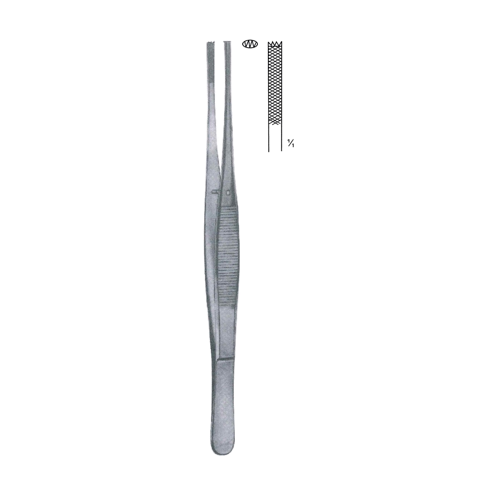 Stille-Barraya Tissue Forceps 3x4 Teeth 18 cm, 7" (MB5-162)
