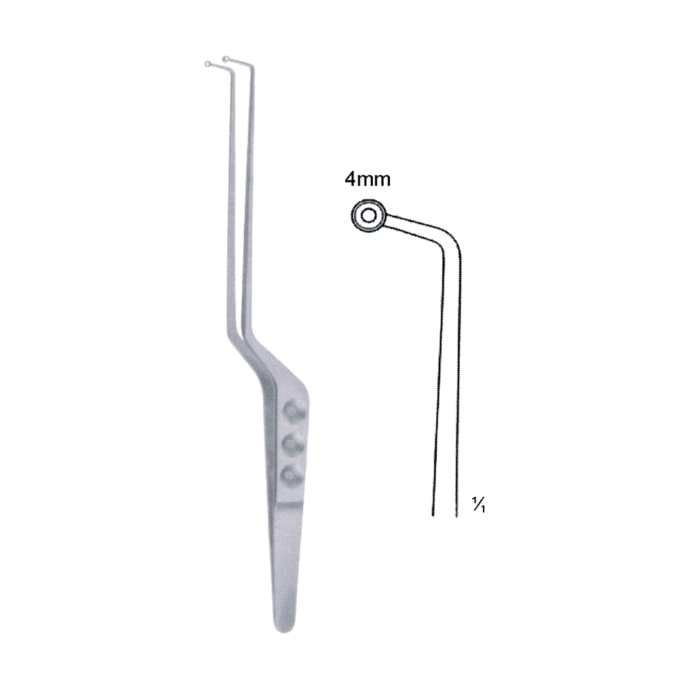 Samii Forceps 24 cm, 9 1/2", Spoon-Shaped Jaws Left, 4 mm Hole (MB5-176)