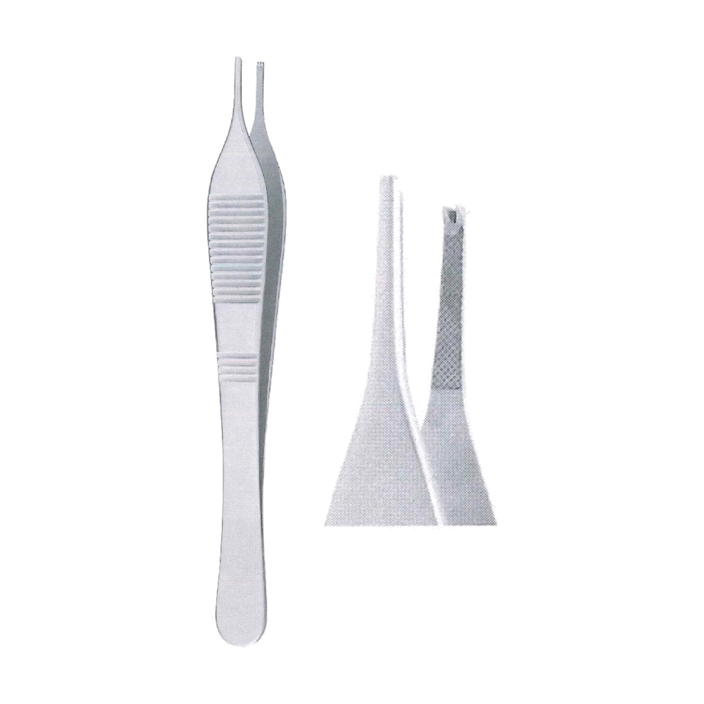 Adson Tissue Forceps 1x2 Teeth 12 cm, 4 3/4", Regular Point, Straight (MB5-190)