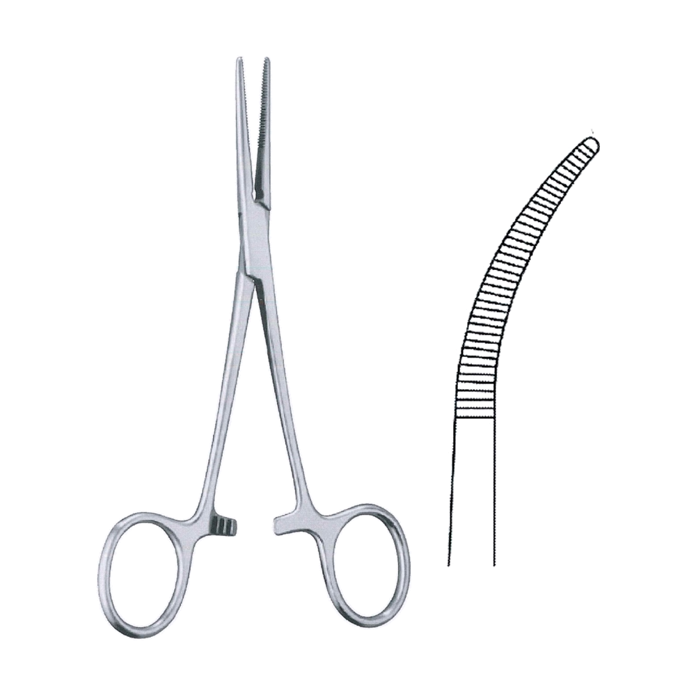 Kelly Haemostatic Forceps 14 cm, 5 1/2", Curved (MB6-014)