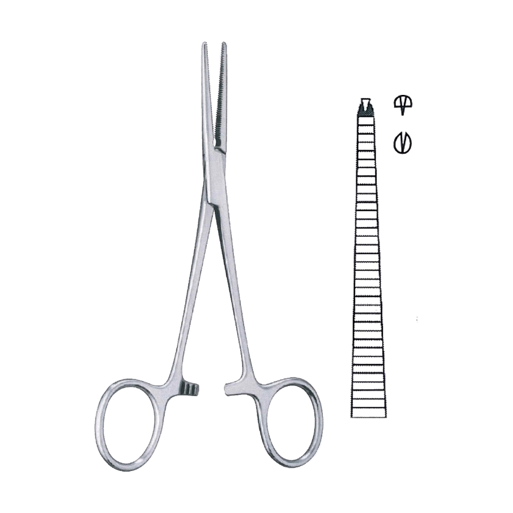 Crile Haemostatic Fine Point Tissue Forceps (Rat Tooth 1x2 Teeth) 14 cm, 5 1/2", Straight (MB6-031)