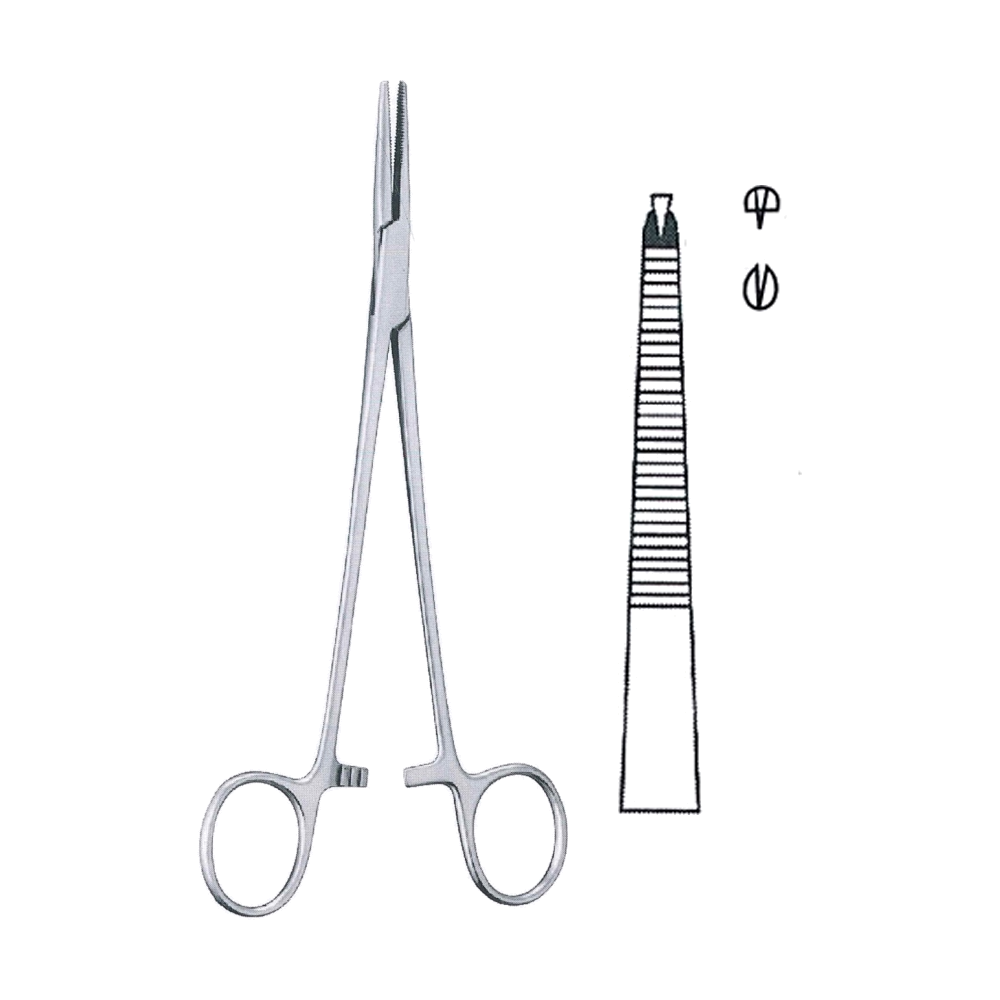 Adson Haemostatic Tissue Forceps 18.5 cm, 7 1/4", Straight Rat Tooth 1x2 Teeth (MB6-052)