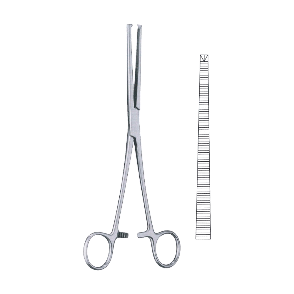 Kocher-Ochsner Haemostatic Forceps 24 cm, 9 1/2", Straight 1x2 Teeth (MB6-110)