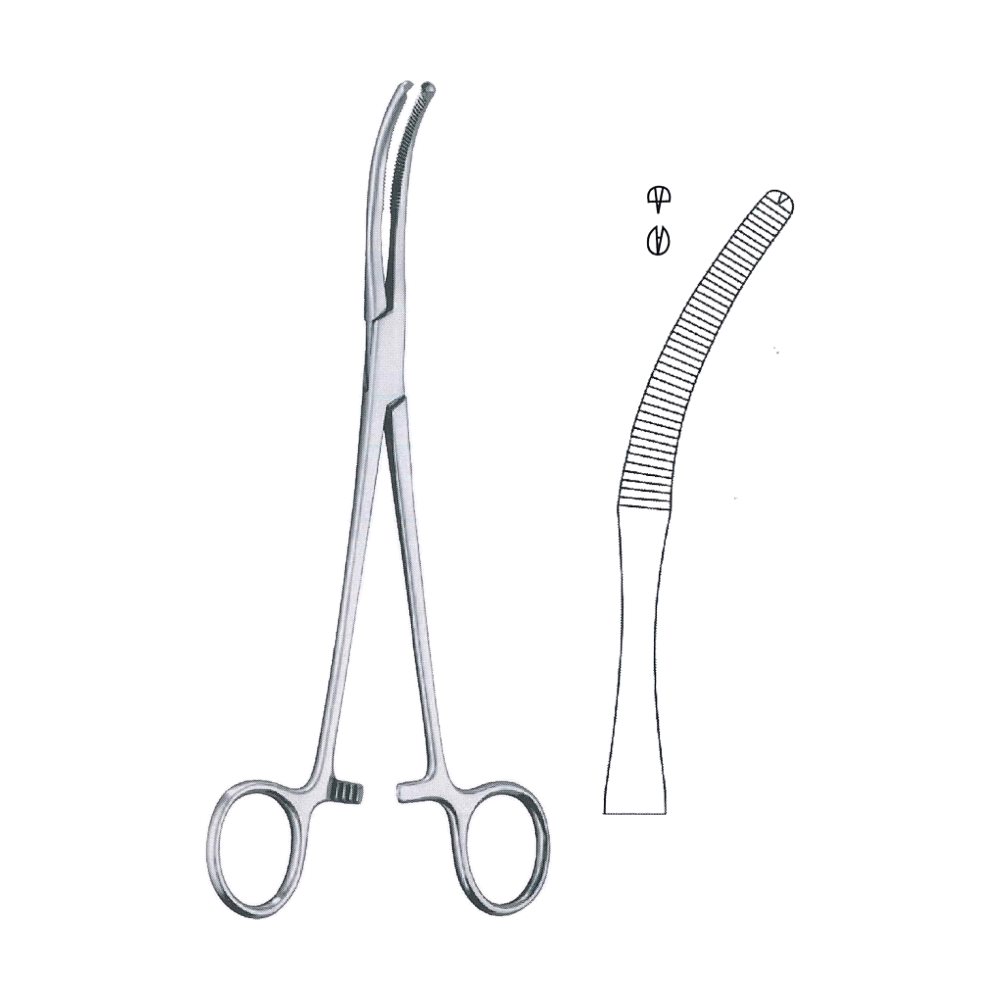 Mikulicz Haemostatic Tissue Forceps 18.5 cm, 7 1/4", 1x2 Teeth (MB6-130)