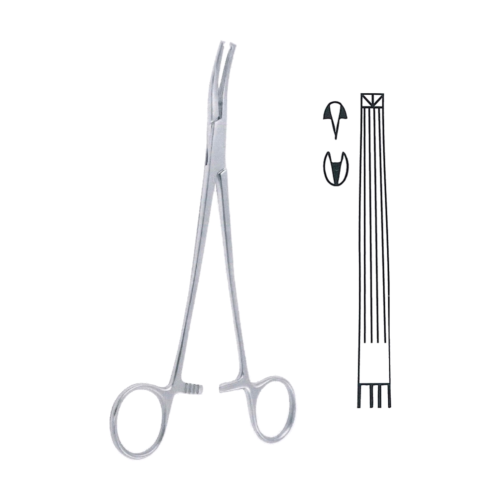 Long Haemostatic Tissue Forceps 19 cm, 7 1/2", 1x2 Teeth Straight (MB6-198)