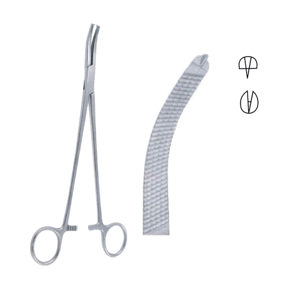 Wertheim Haemostatic Tissue Forceps 24.5 cm, 9 3/4", 1x2 Teeth (MB6-206)