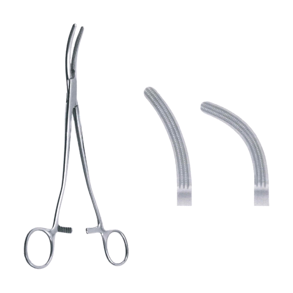 Heaney Atraumata Hysterectomy Forceps 22.5 cm, 9", 25° Angled (MB6-208)