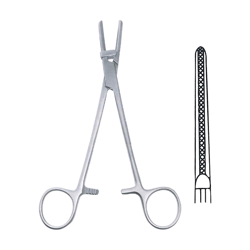 Tubing Clamp with Protector 15 cm, 6", Cross Serrated (MB6-252)