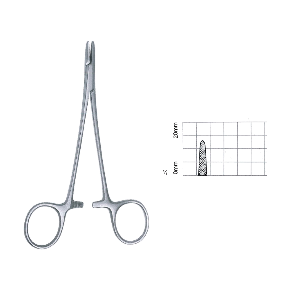Baumgartner Needle Holders 12.7 cm, 5", Serrated-Solid (MB7-020)