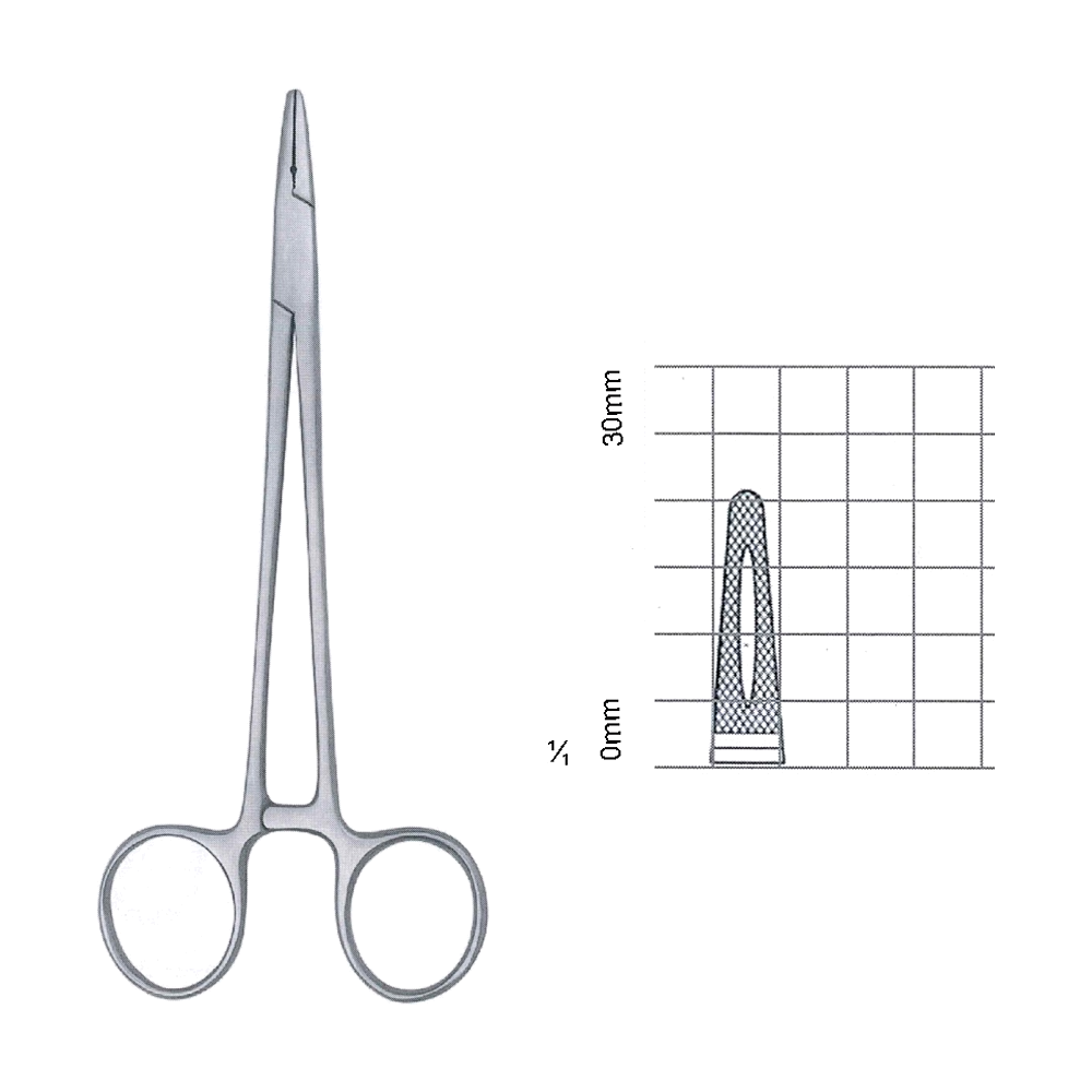Crile-Wood Needle Holders 17.8 cm, 7", Grooved Serrated (MB7-040)