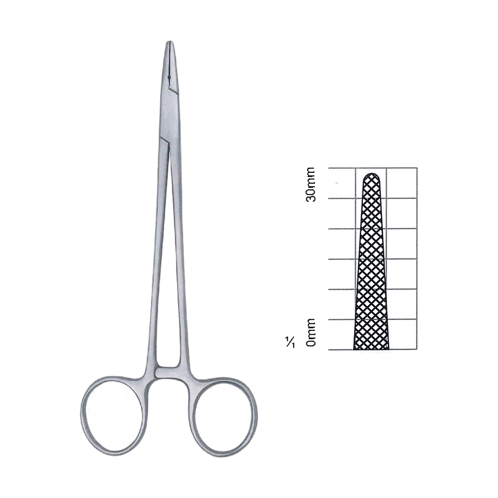 Crile-Wood Needle Holders 25.4 cm, 10", Solid Serrated (MB7-048)