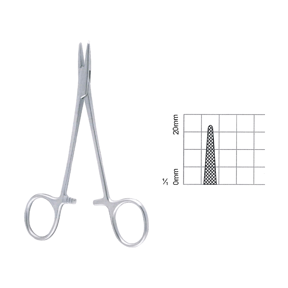 Halsey Needle Holders 13 cm, 5 1/2", Serrated (MB7-069)