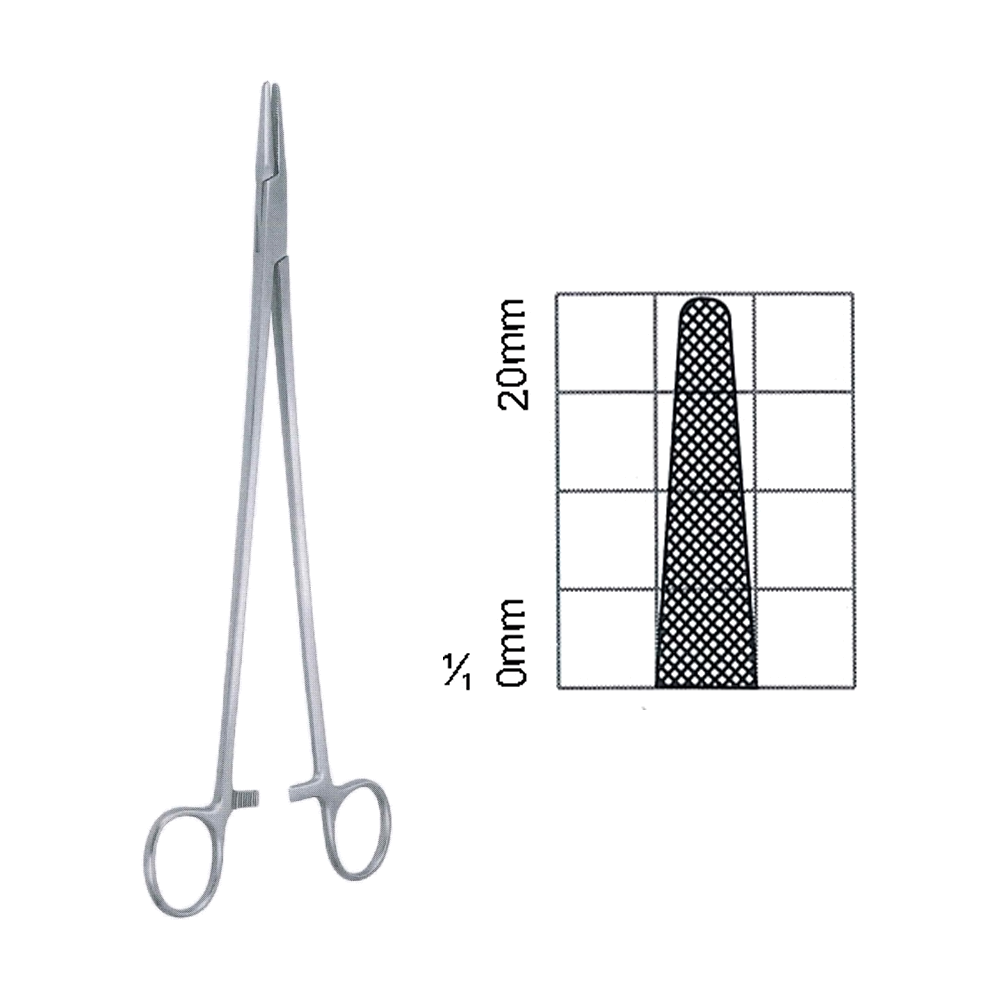 Wangensteen Needle Holders 26.5 cm, 10 1/2", Serrated-Solid (MB7-089)